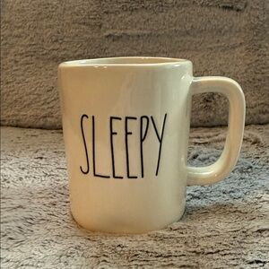 Rae Dunn Cream 'Sleepy' Artisan Mug - 4.5” tall by 3.5” wide